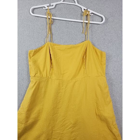 Old Navy Linen Blend Yellow Fit & Flare Tie Strap Tunic Top Mini Dress Plus XXL - Picture 2 of 11